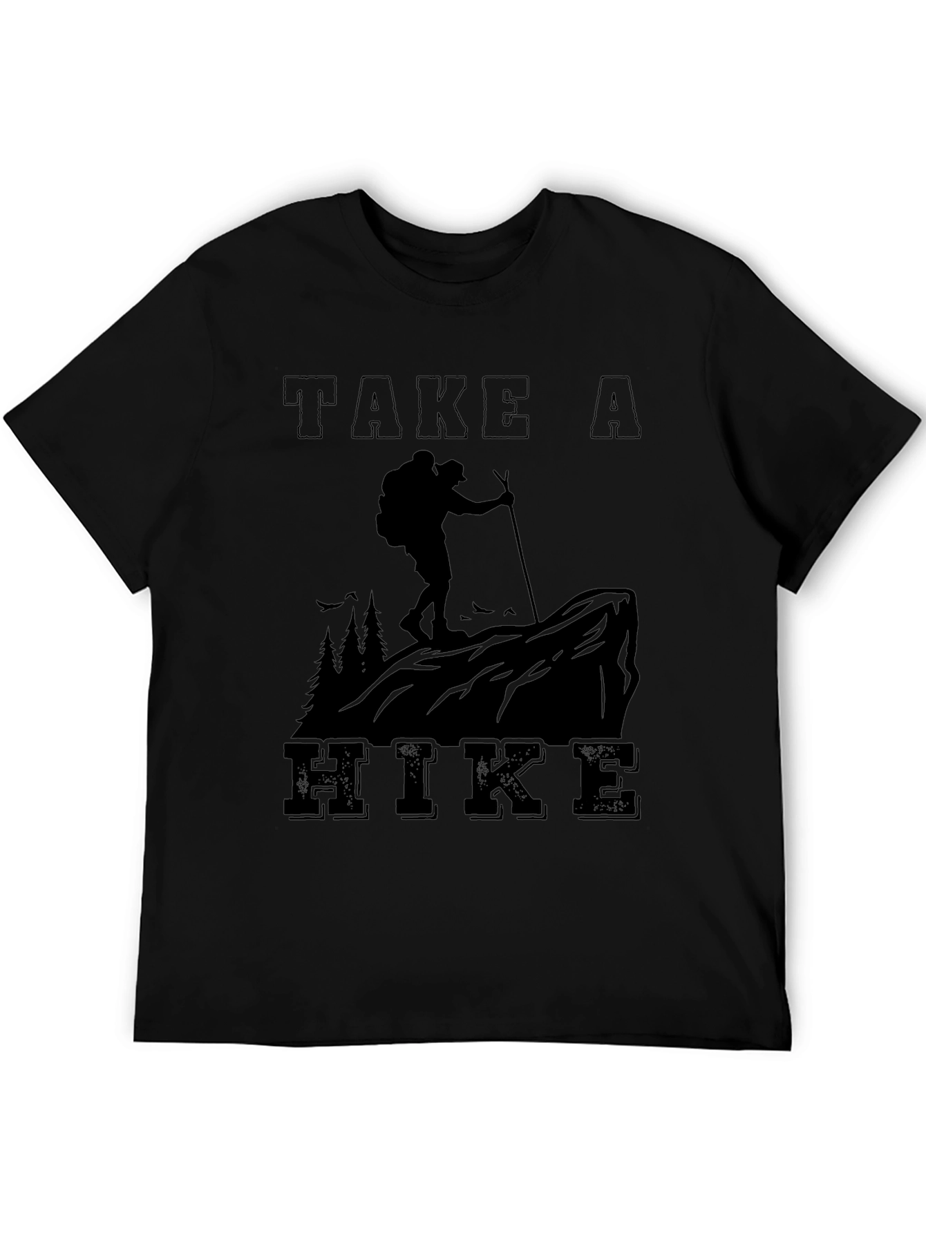 Take A Hike Graphic Tee - Black Cotton Blend