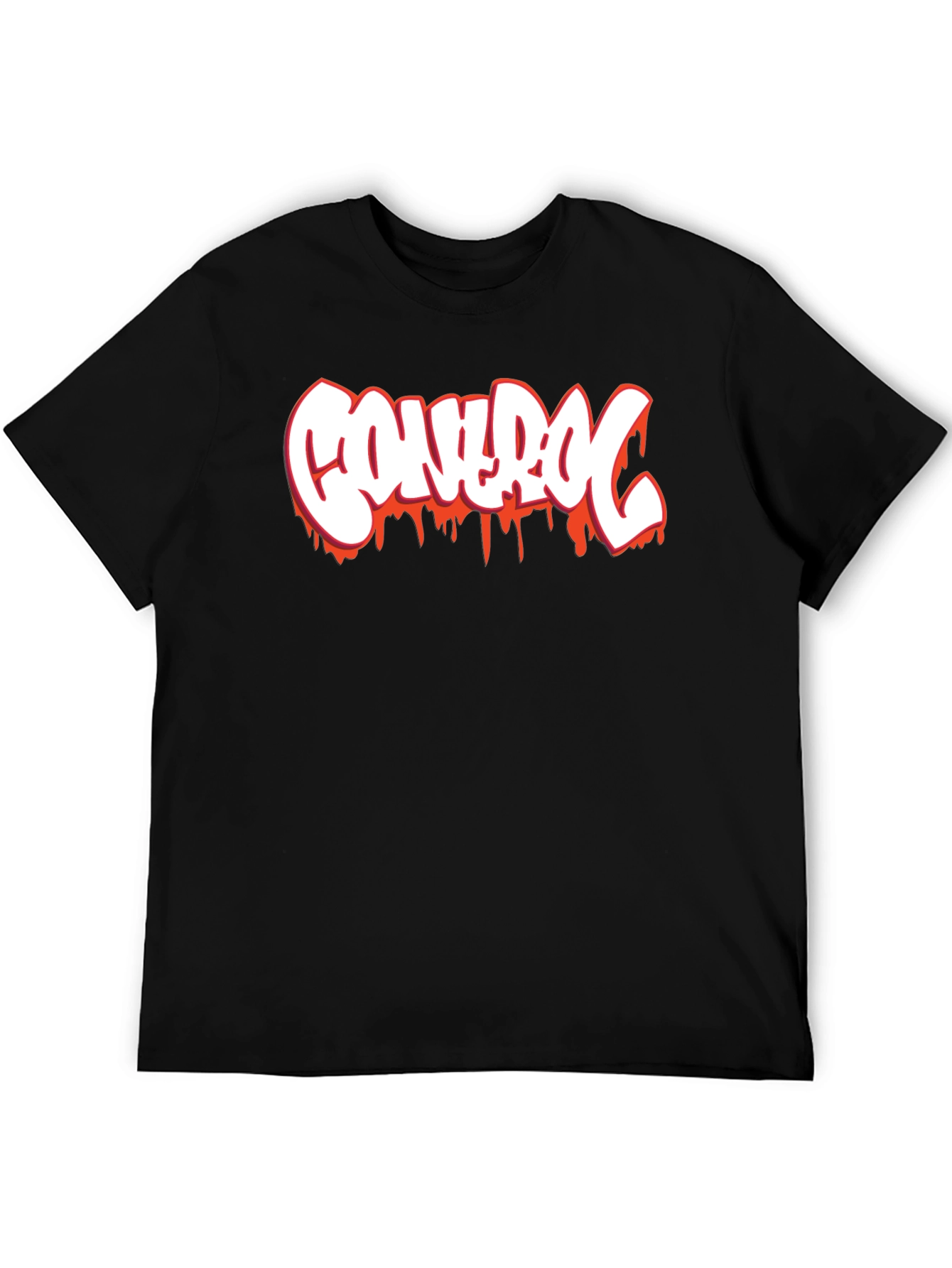 Control Graphic Print Black T-Shirt