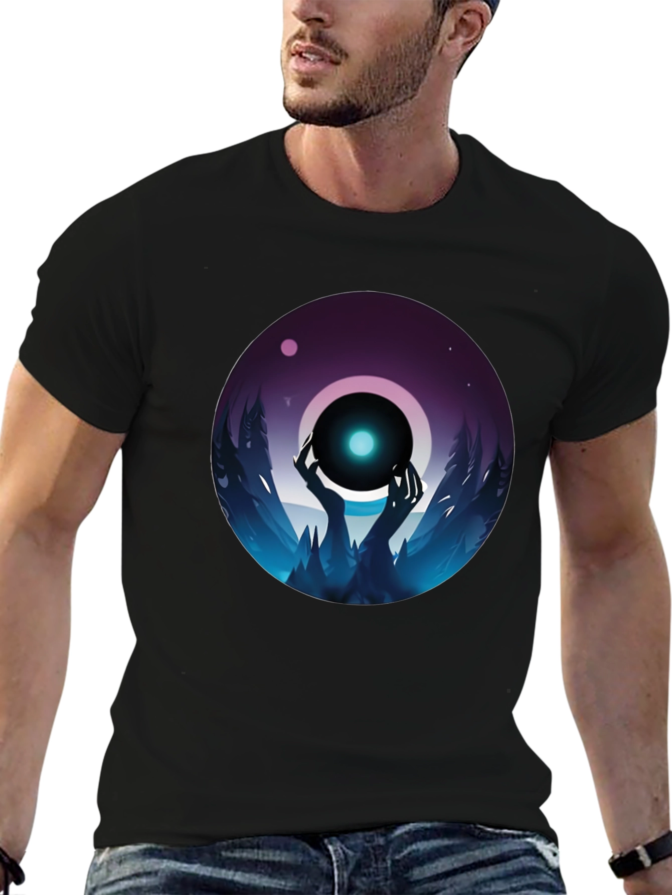 Mystic Orb Graphic Black T-Shirt