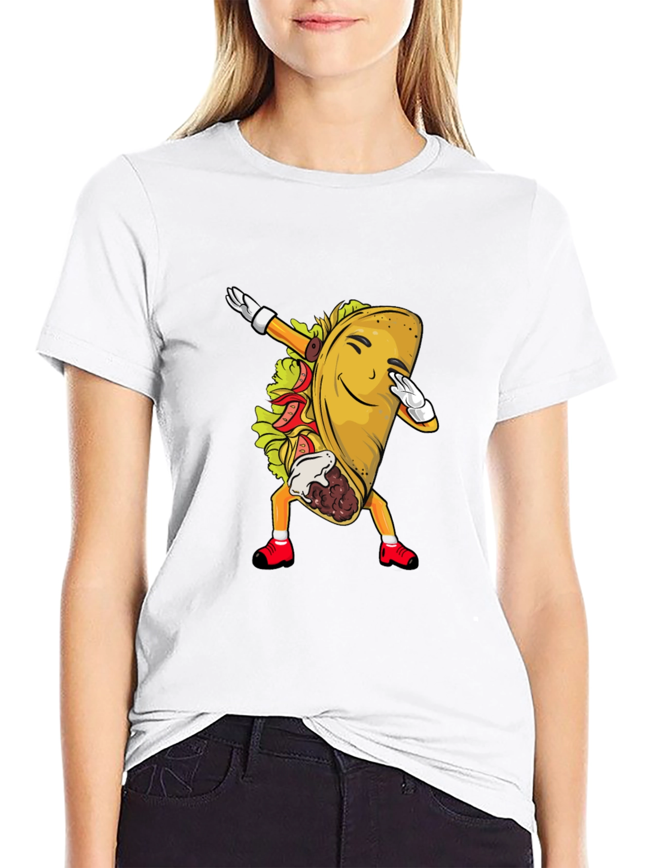 Taco Dabbing Graphic Tee - Fun Food Shirt