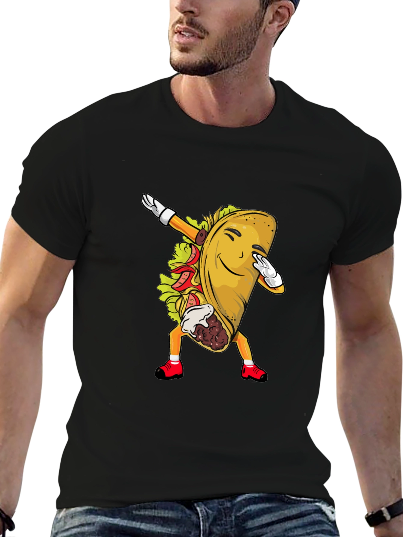 Taco Dabbing Graphic Tee - Fun Food Shirt