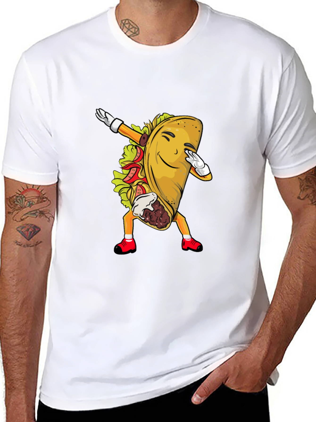 Taco Dabbing Graphic Tee - Fun Food Shirt