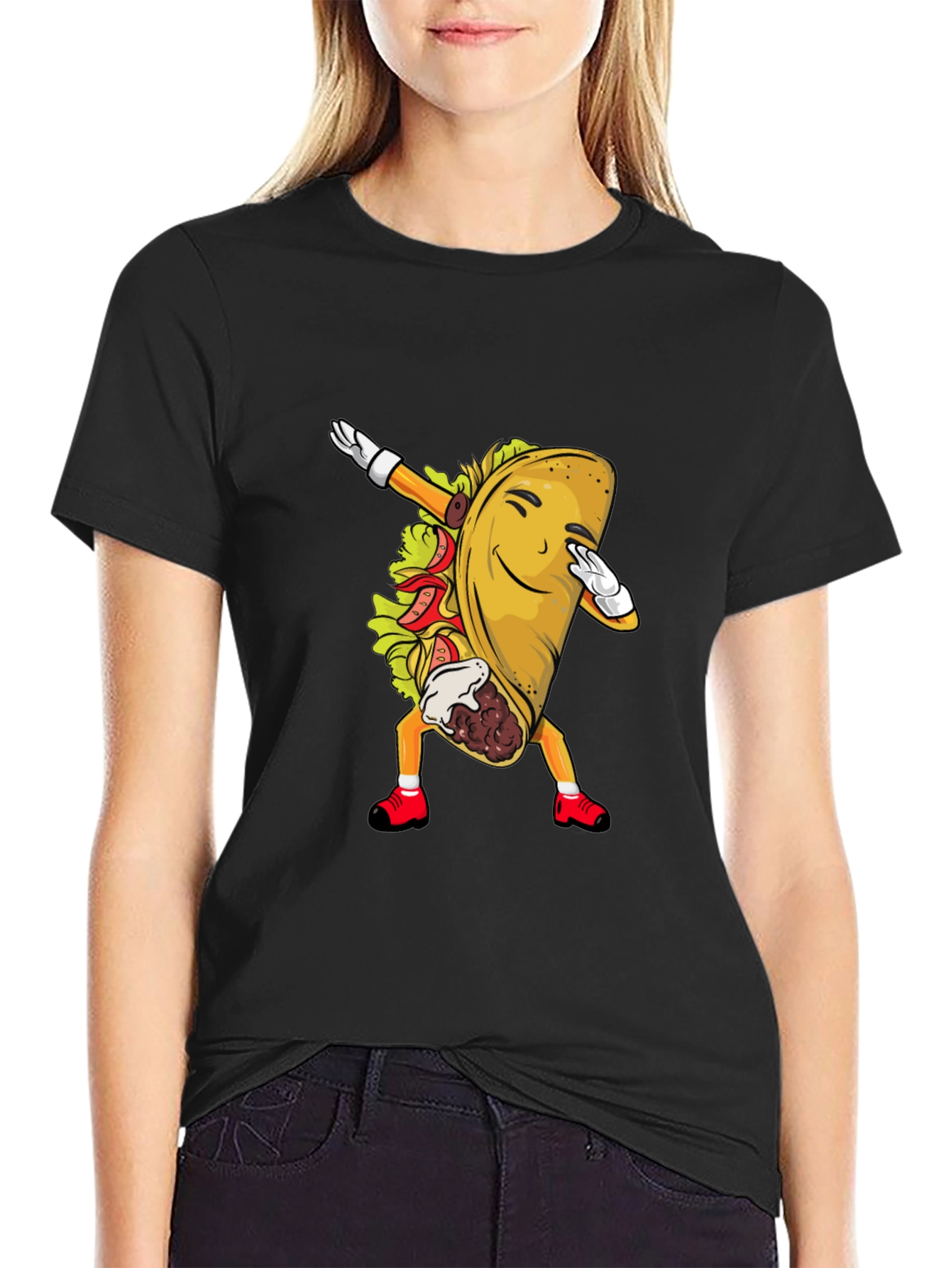 Taco Dabbing Graphic Tee - Fun Food Shirt