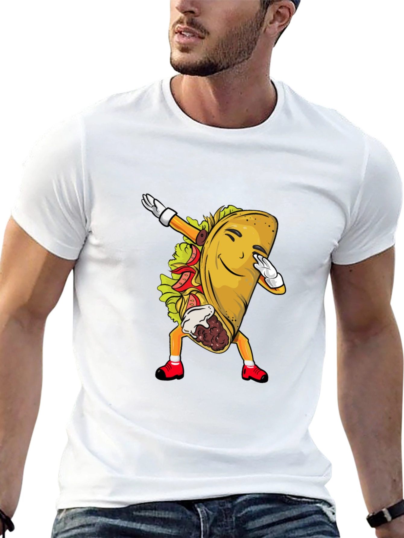 Taco Dabbing Graphic Tee - Fun Food Shirt