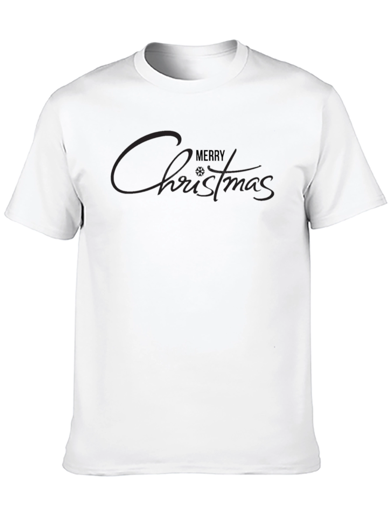 Merry Christmas Graphic Print T-Shirt - Black