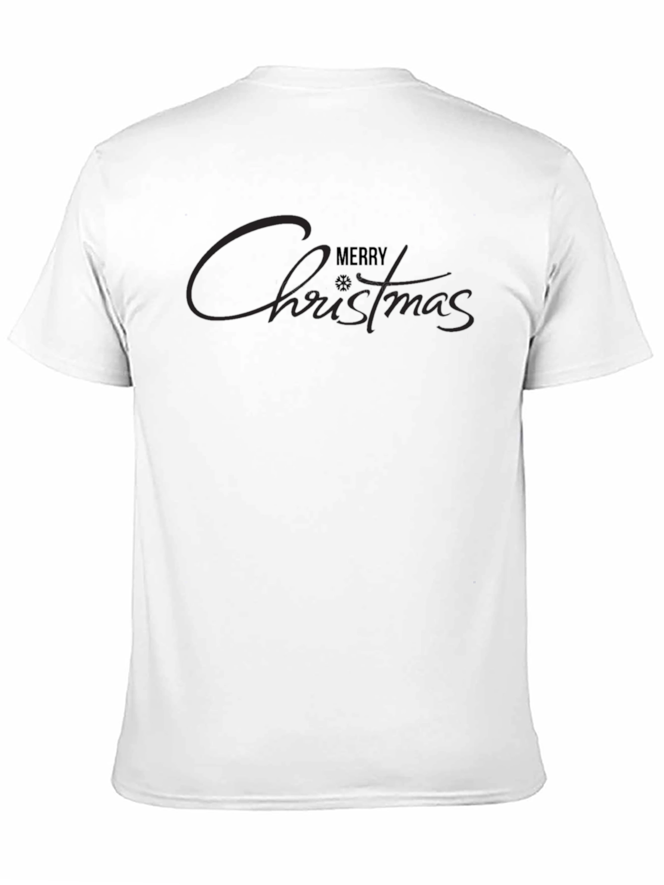 Merry Christmas Graphic Print T-Shirt - Black