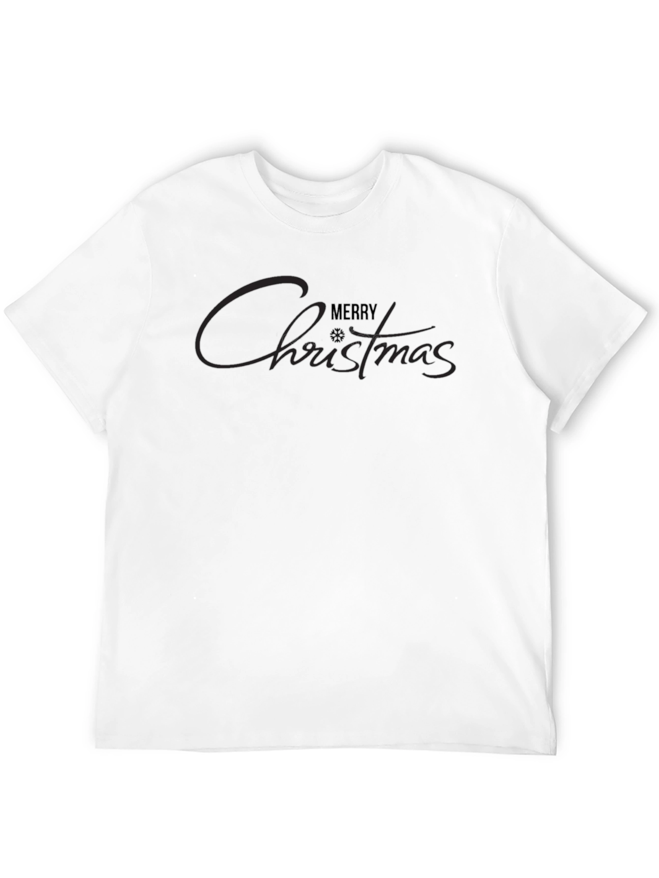 Merry Christmas Graphic Print T-Shirt - Black