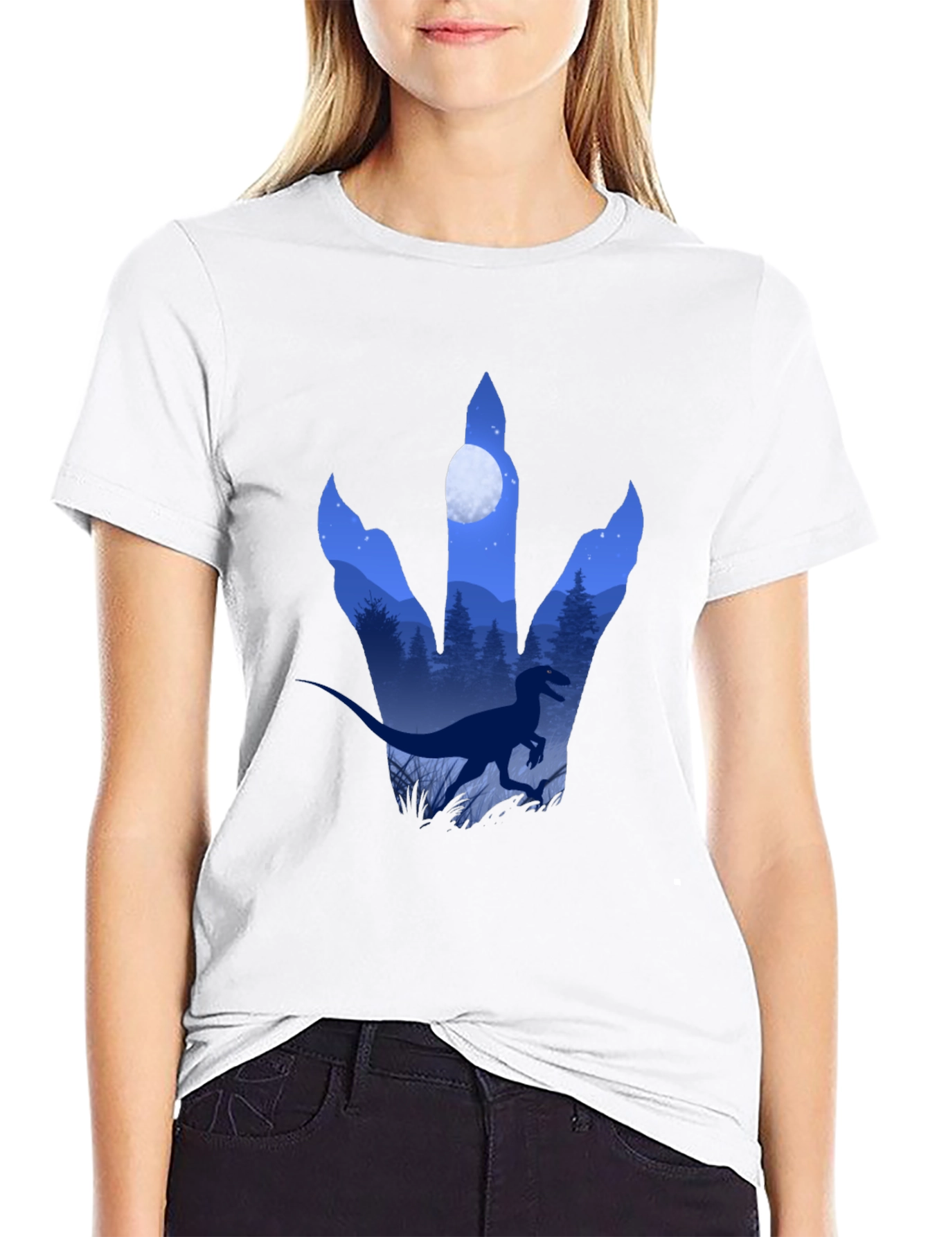 Dinosaur Footprint Graphic T-Shirt