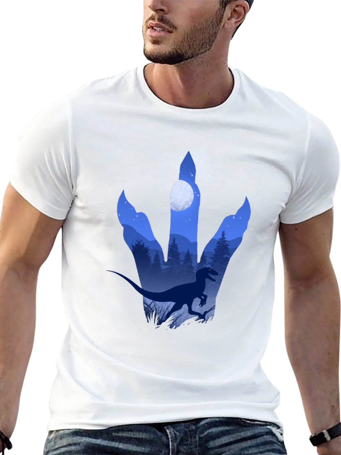 Dinosaur Footprint Graphic T-Shirt