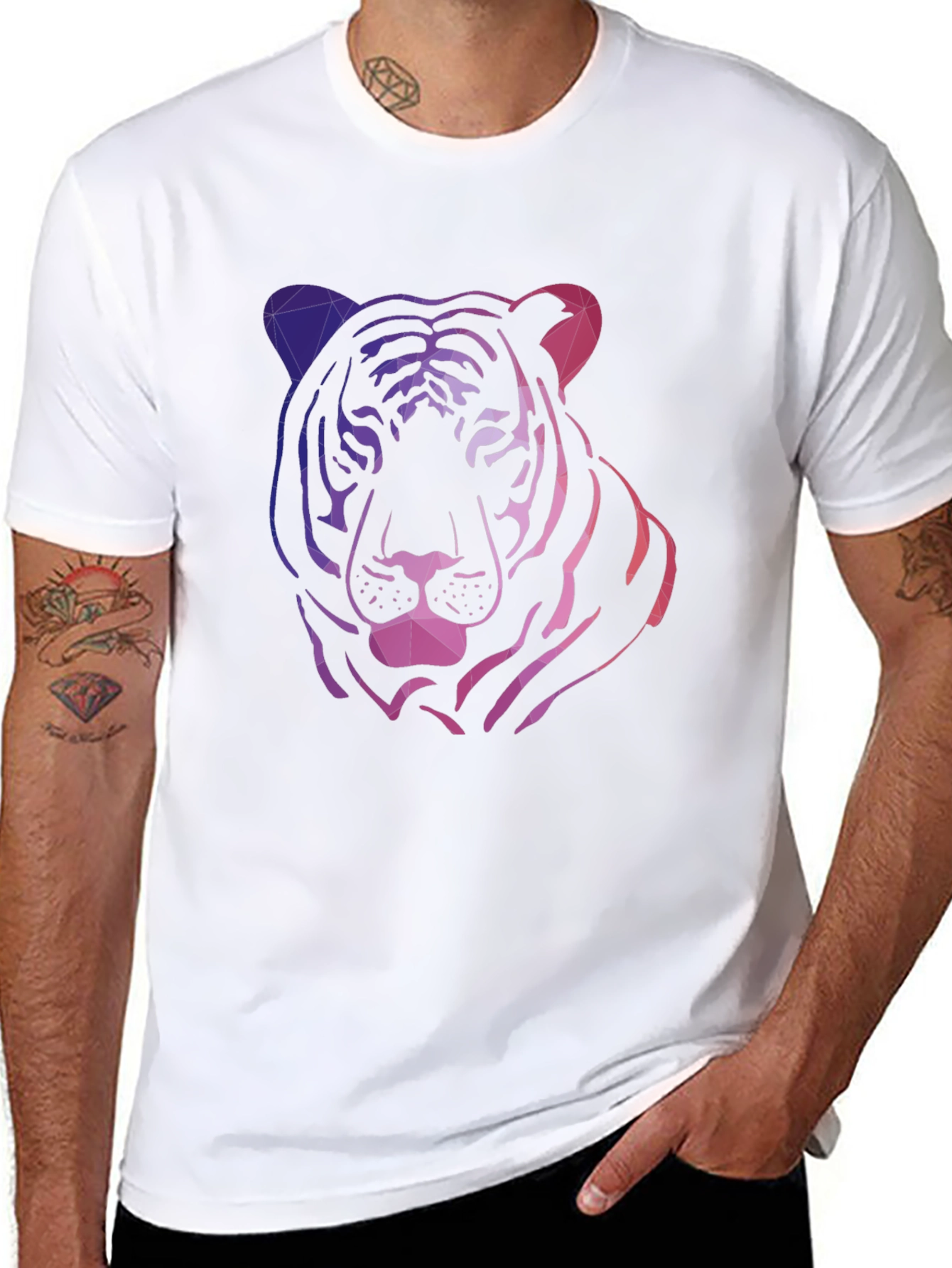 Geometric Tiger Graphic Tee - Cool & Modern Design