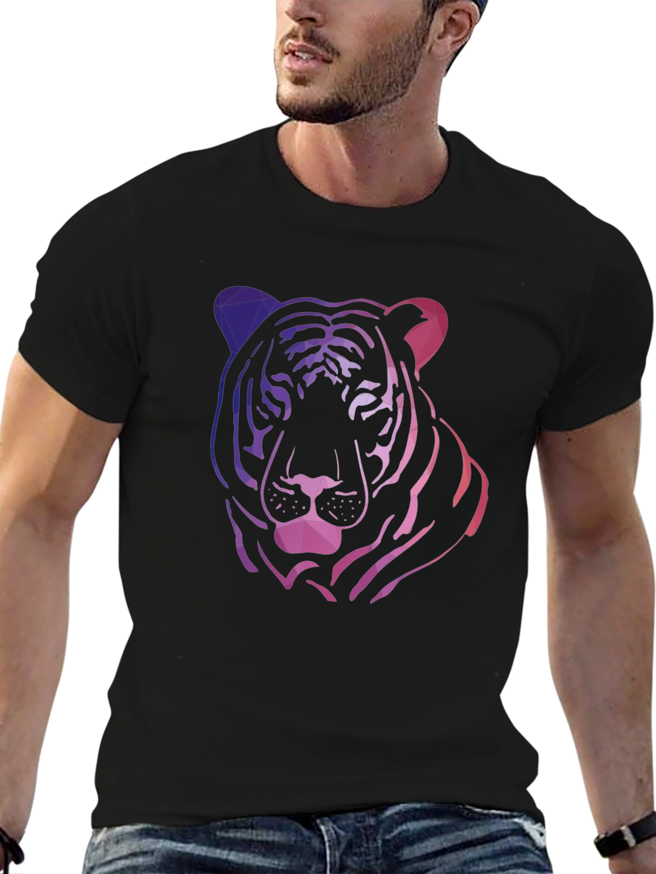 Geometric Tiger Graphic Tee - Cool & Modern Design