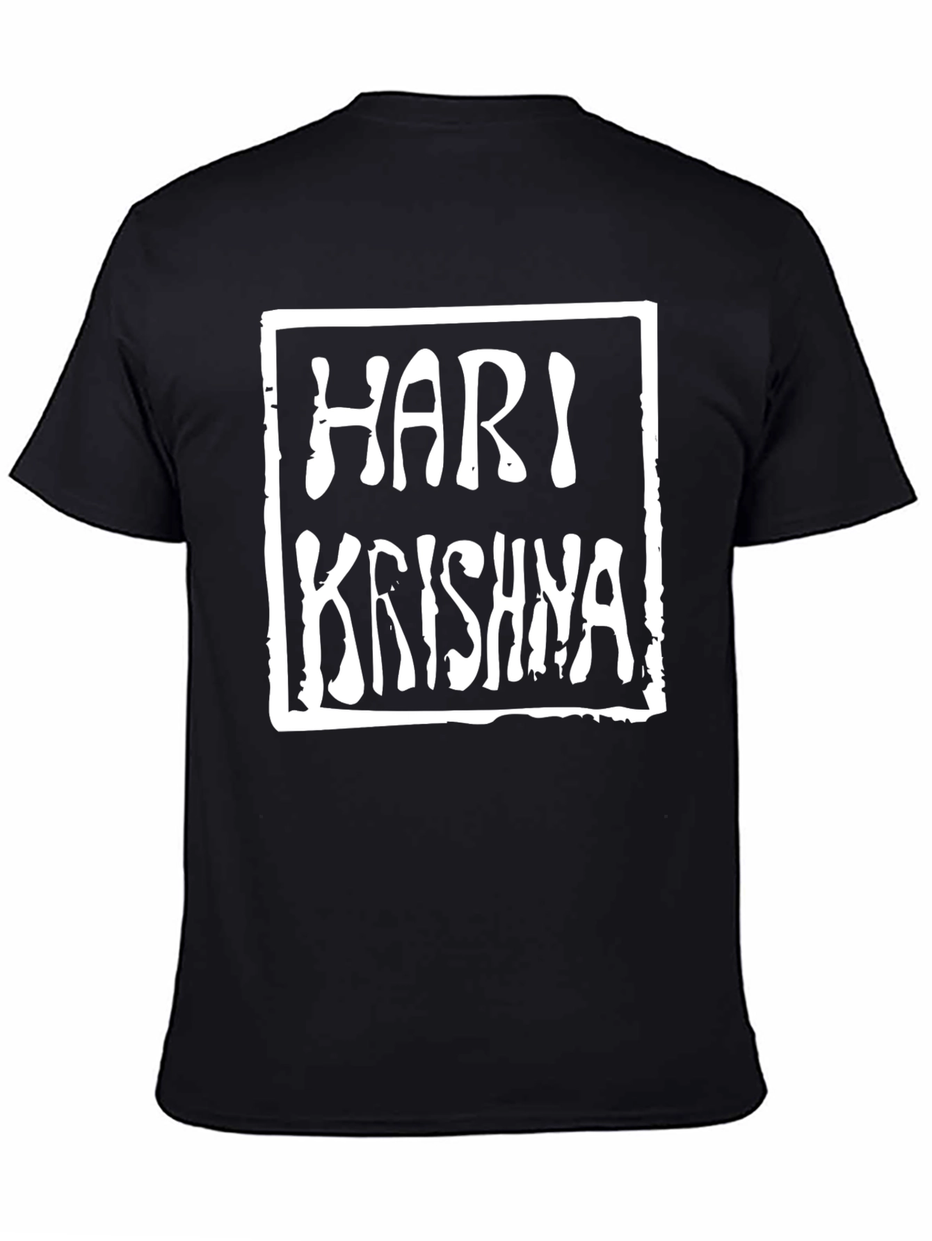 Hari Krishna Graphic Tee - Black Cotton T-Shirt