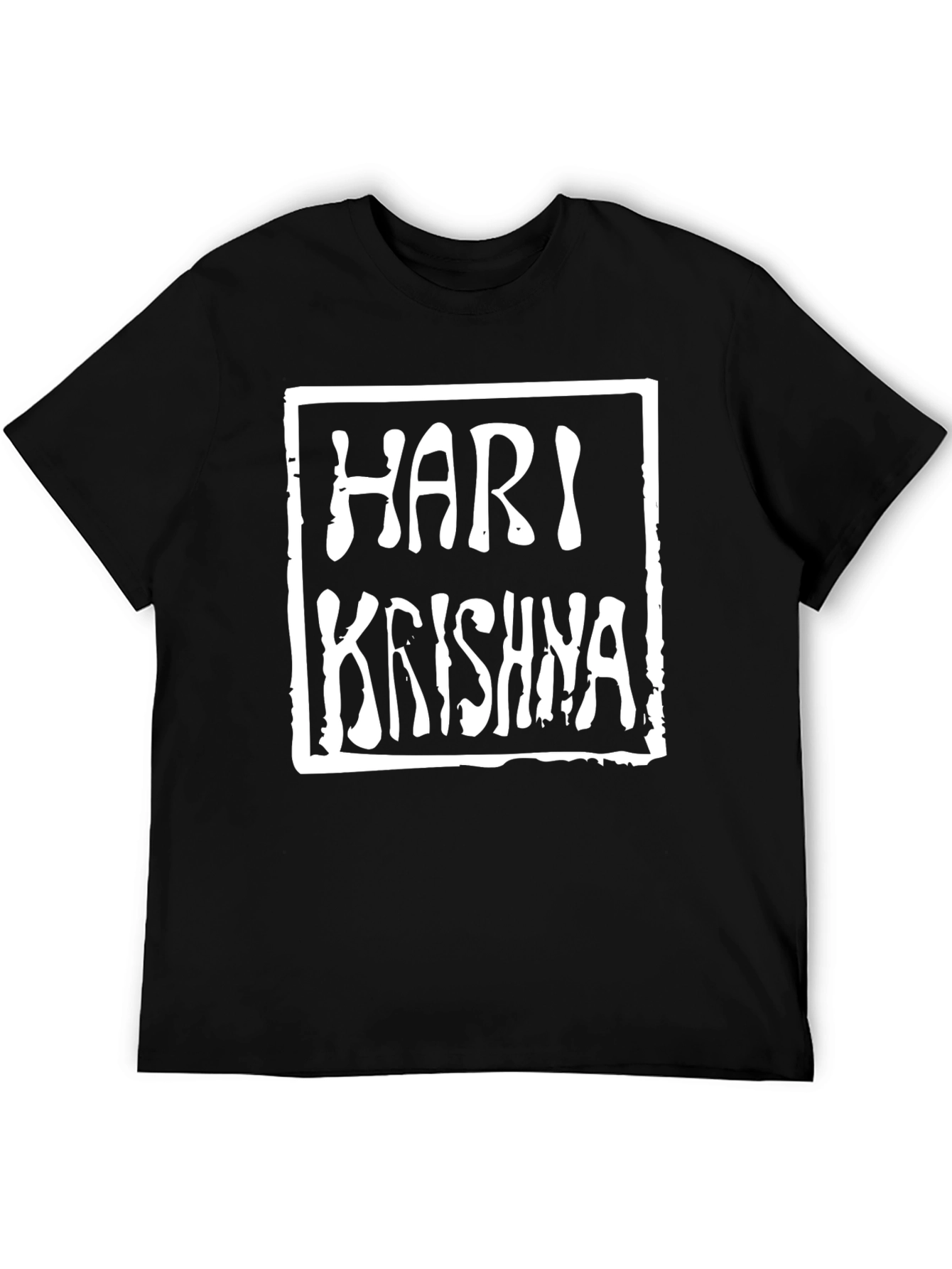 Hari Krishna Graphic Tee - Black Cotton T-Shirt