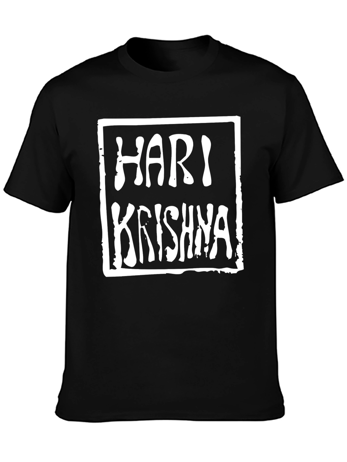 Hari Krishna Graphic Tee - Black Cotton T-Shirt