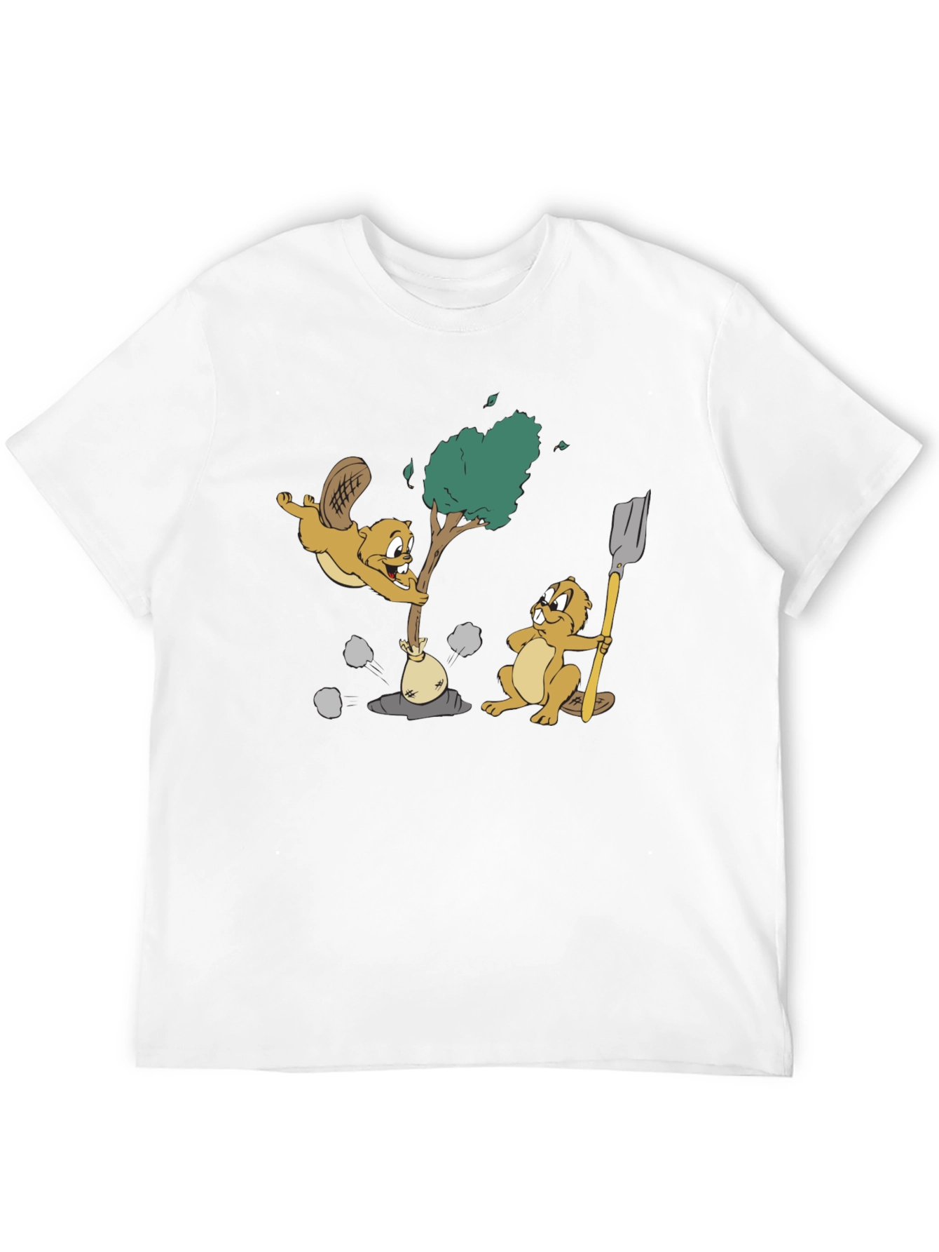 Cartoon Beaver Tree T-Shirt