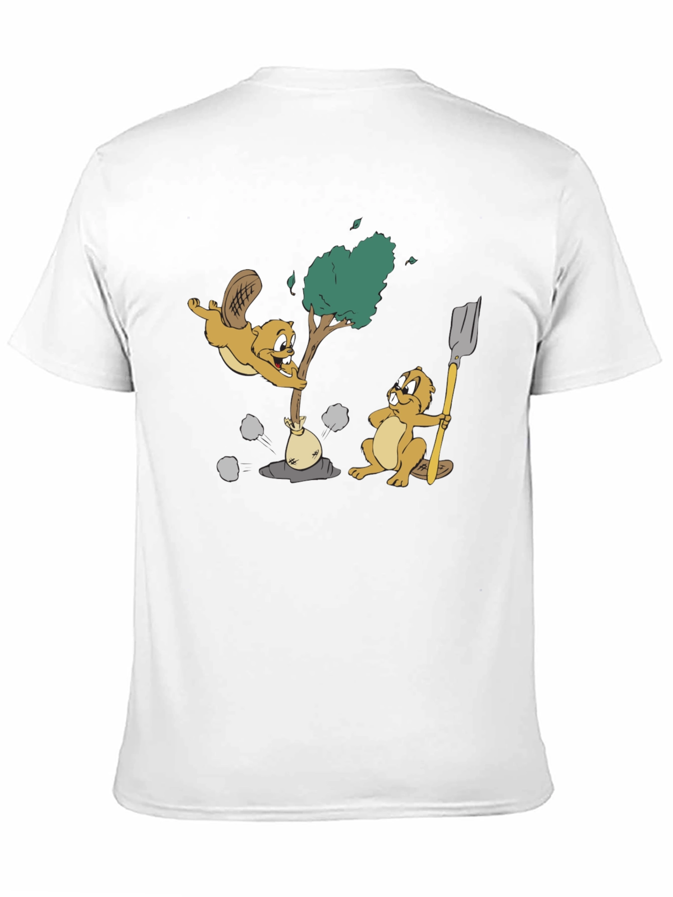 Cartoon Beaver Tree T-Shirt