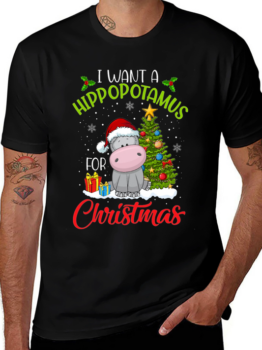 Hippo Christmas T-Shirt