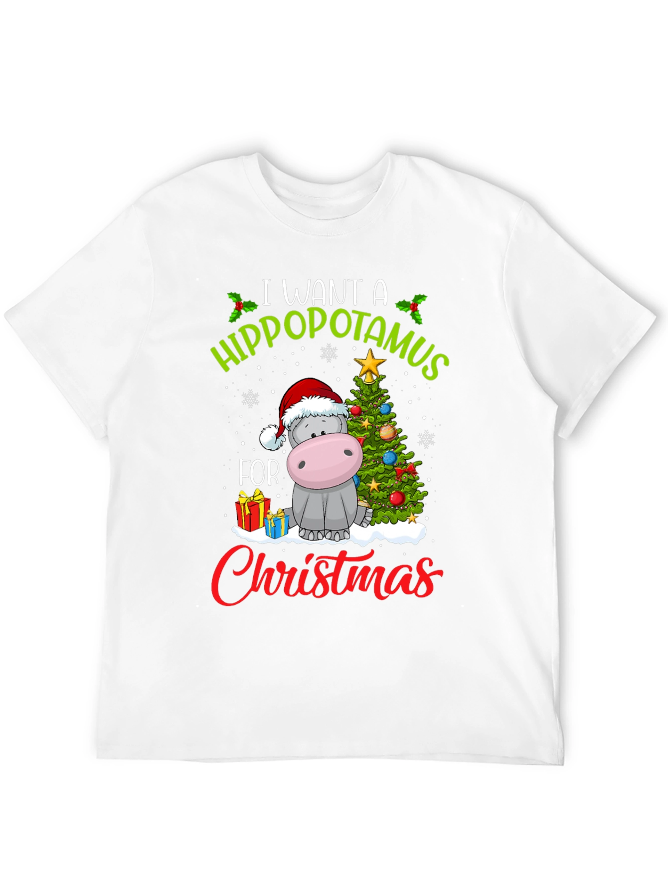 Hippo Christmas T-Shirt