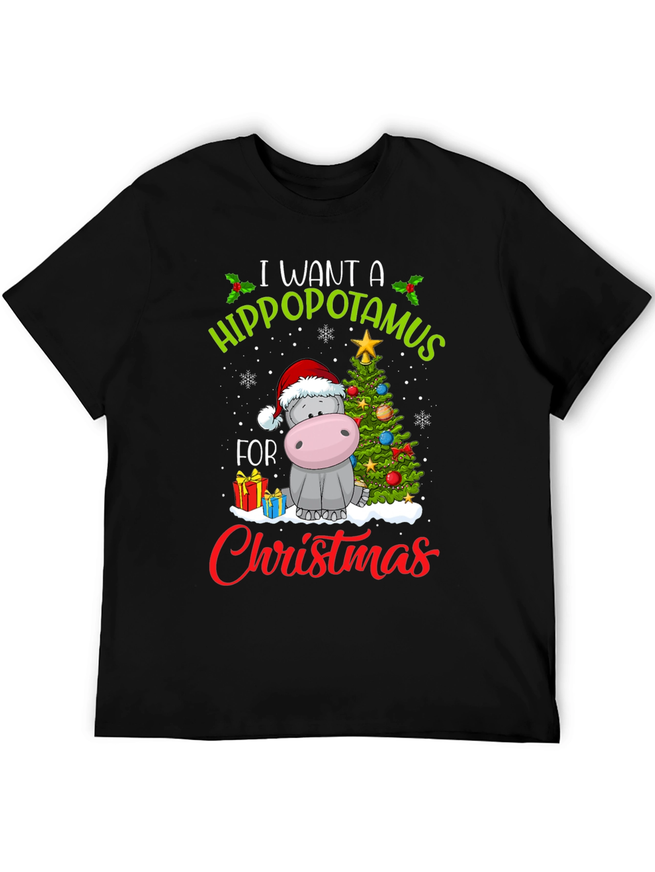 Hippo Christmas T-Shirt