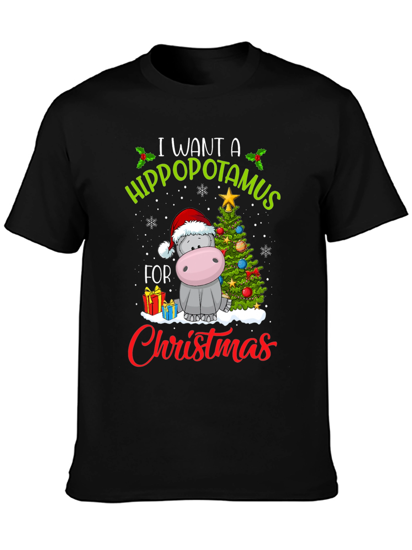 Hippo Christmas T-Shirt