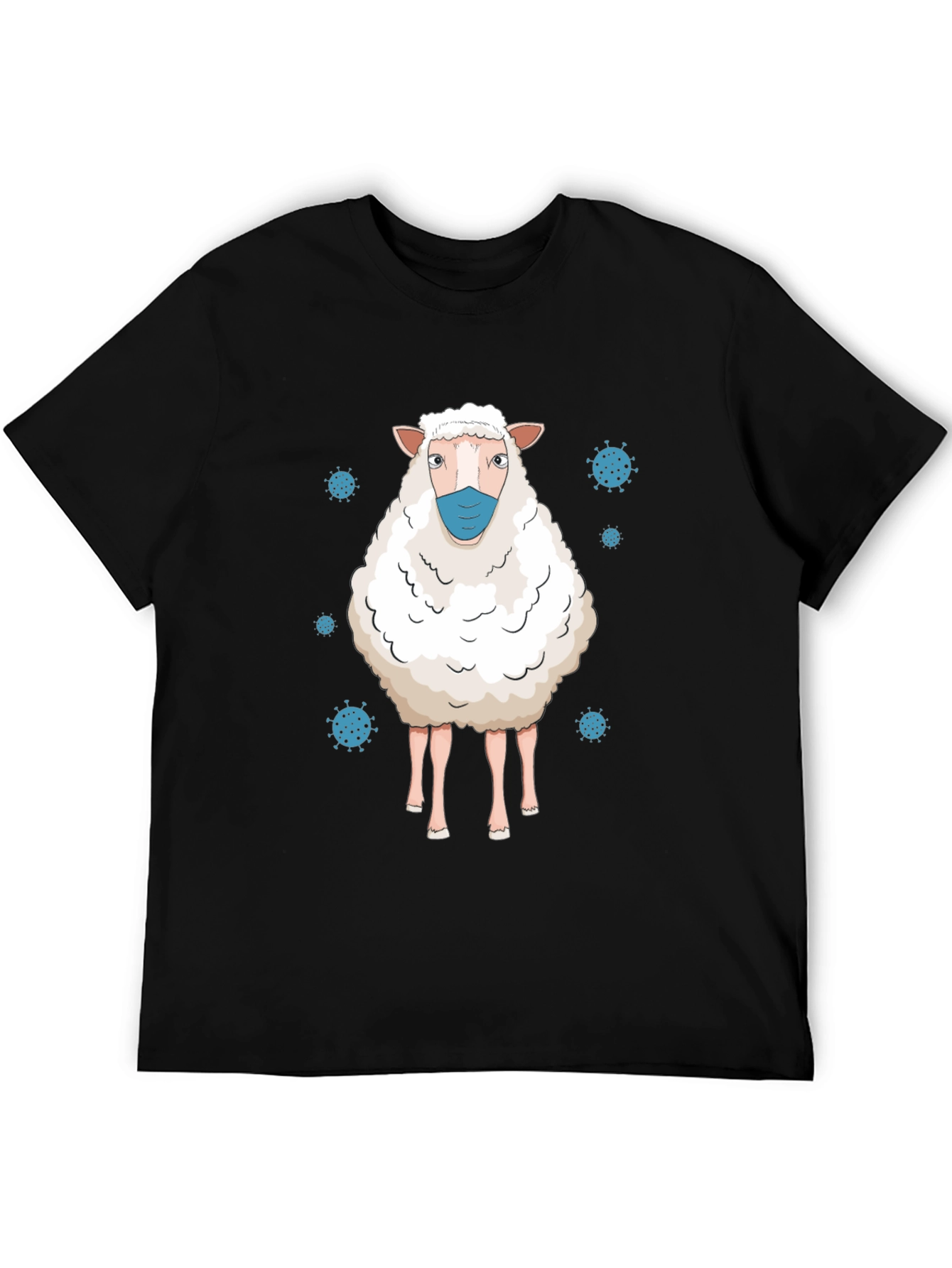 Masked Sheep Graphic Tee - Black Cotton