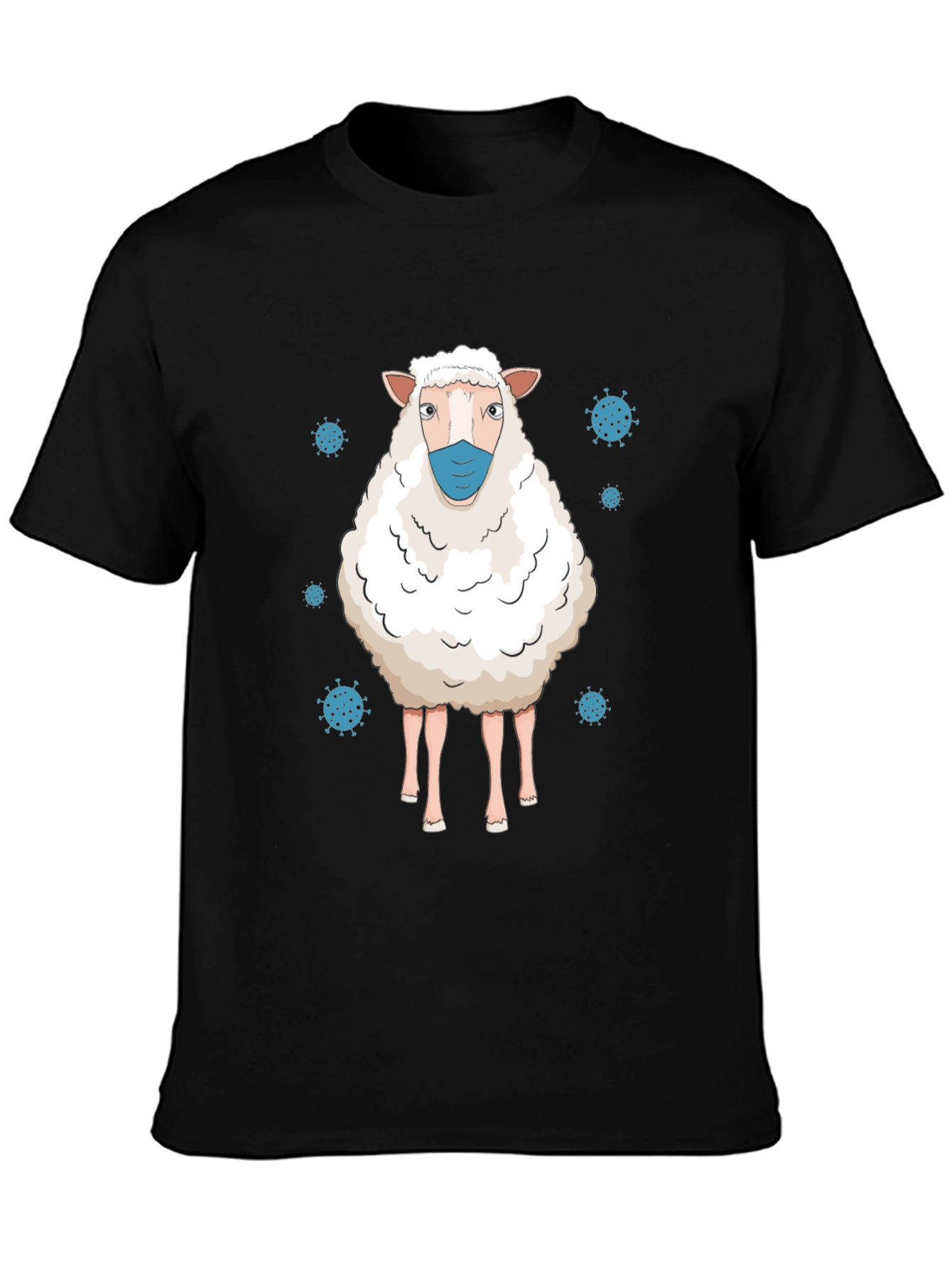 Masked Sheep Graphic Tee - Black Cotton