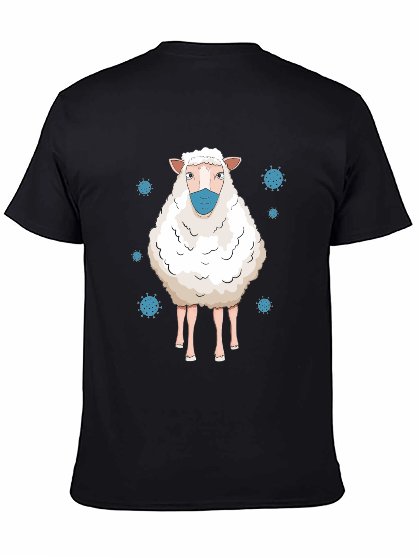 Masked Sheep Graphic Tee - Black Cotton