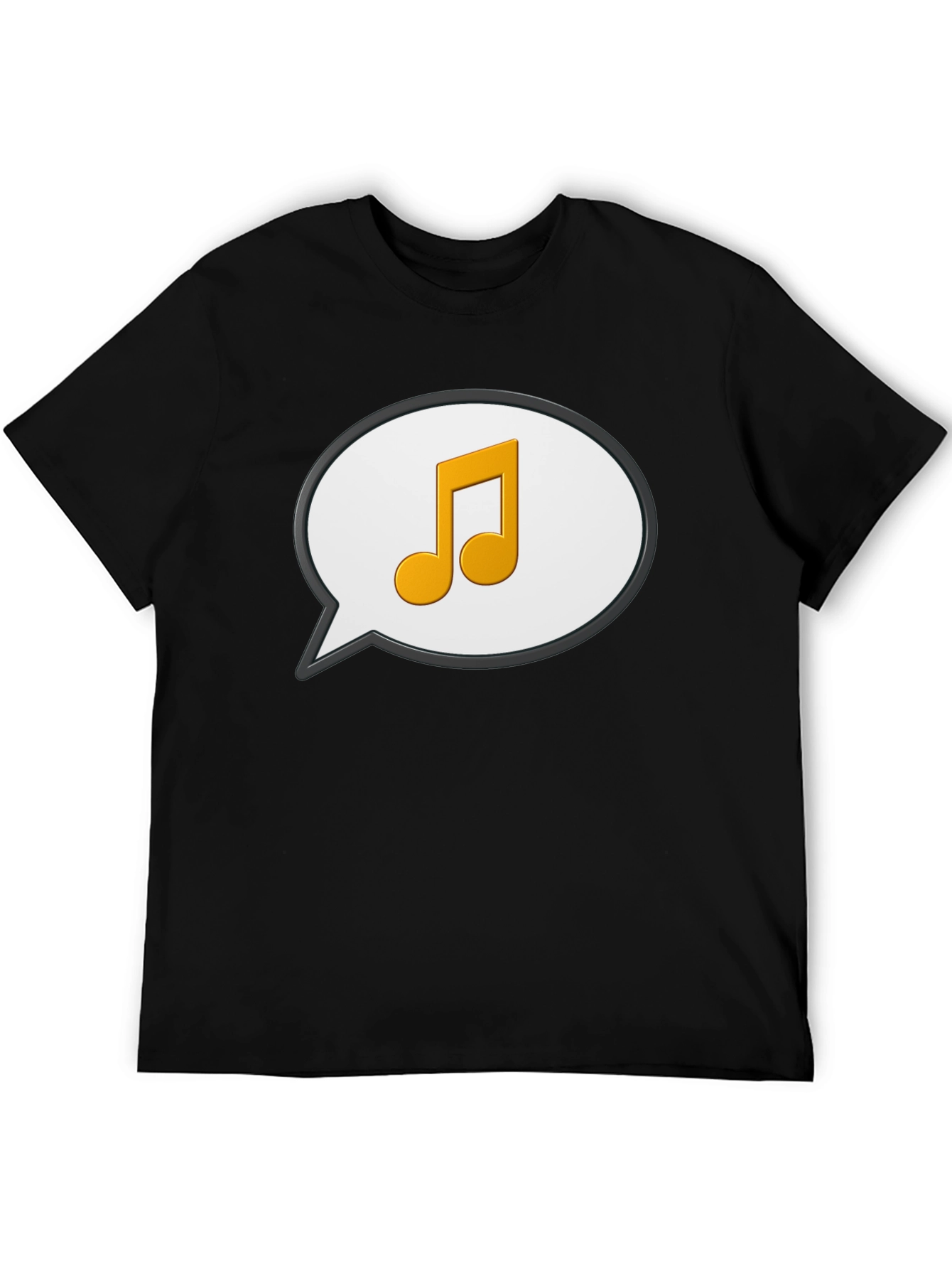 Musical Note Speech Bubble Black T-Shirt