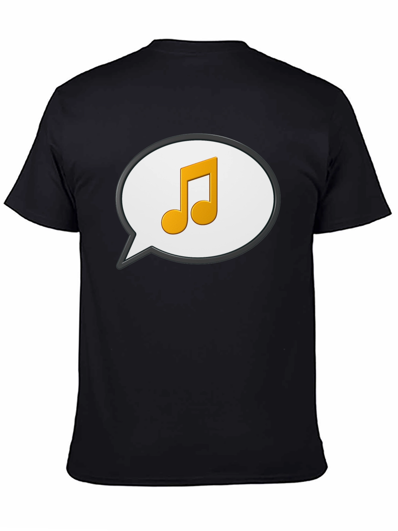 Musical Note Speech Bubble Black T-Shirt