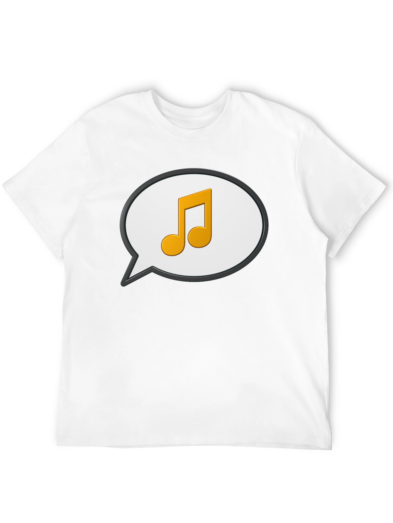 Musical Note Speech Bubble Black T-Shirt