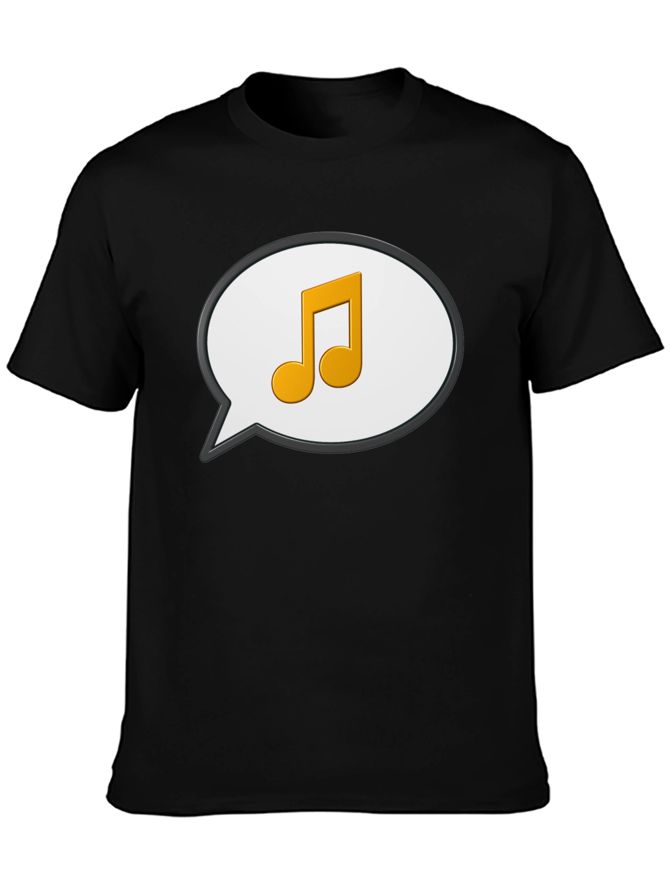 Musical Note Speech Bubble Black T-Shirt