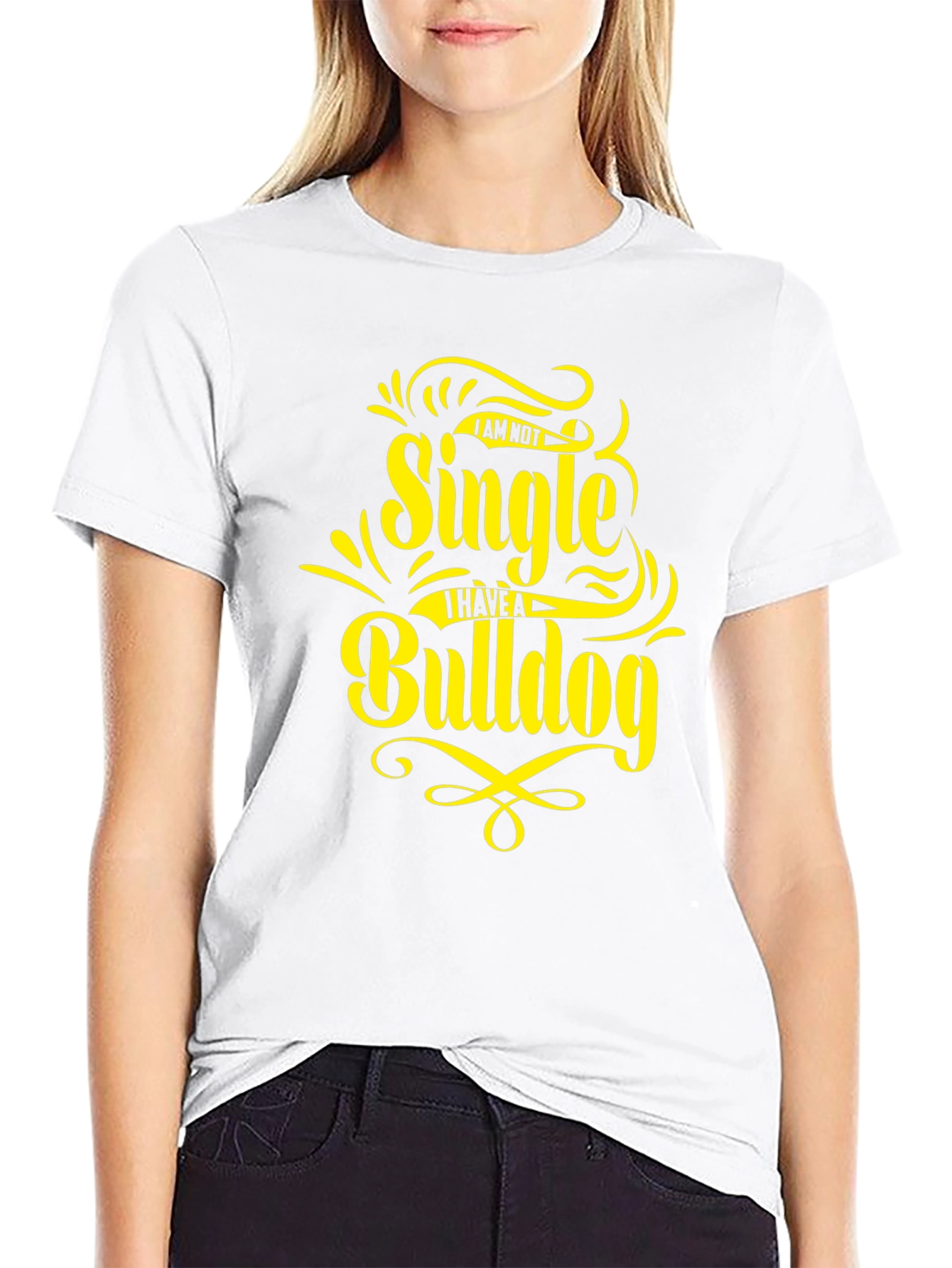 Single? I Have a Bulldog - Novelty Graphic T-Shirt