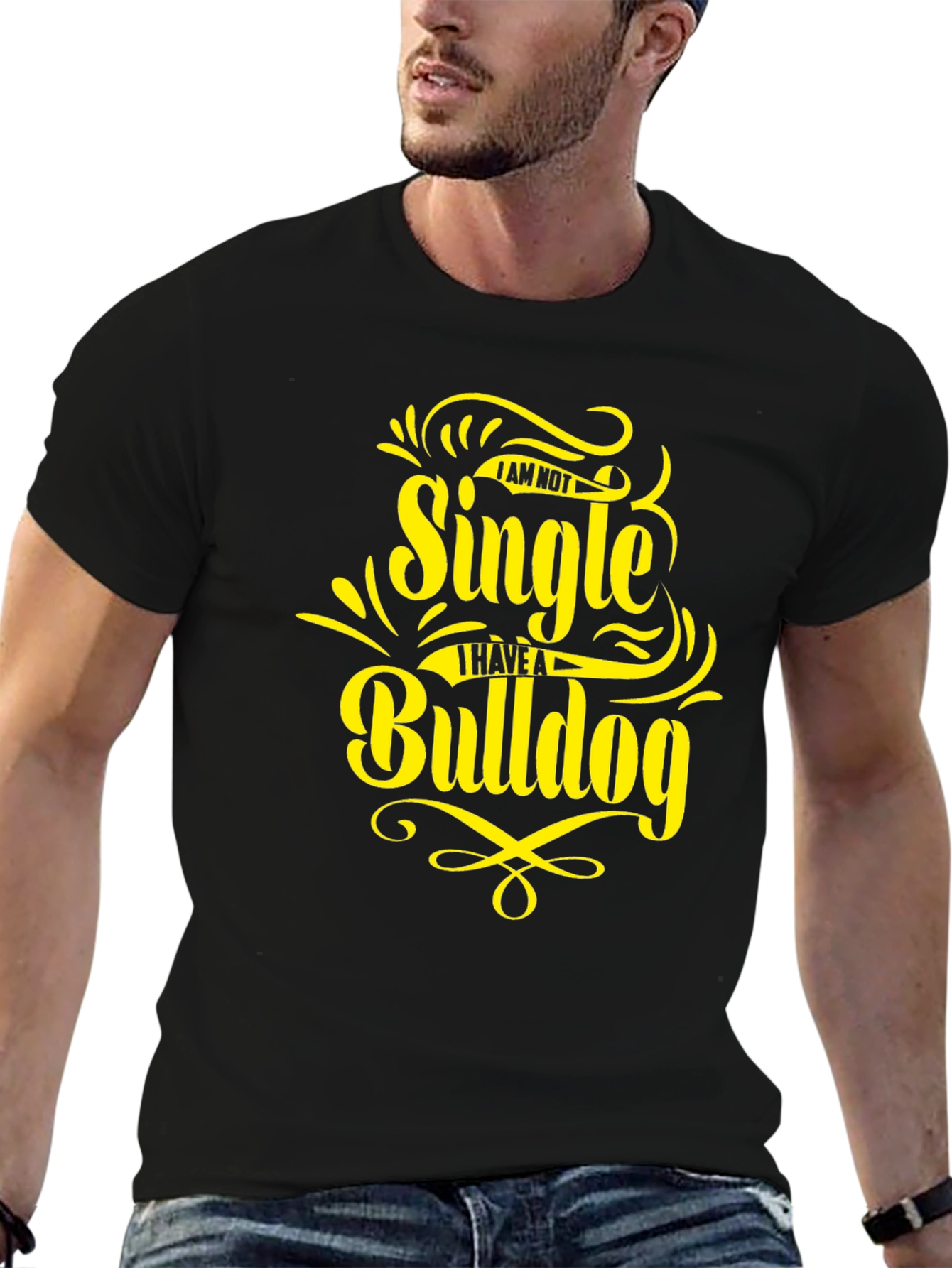 Single? I Have a Bulldog - Novelty Graphic T-Shirt