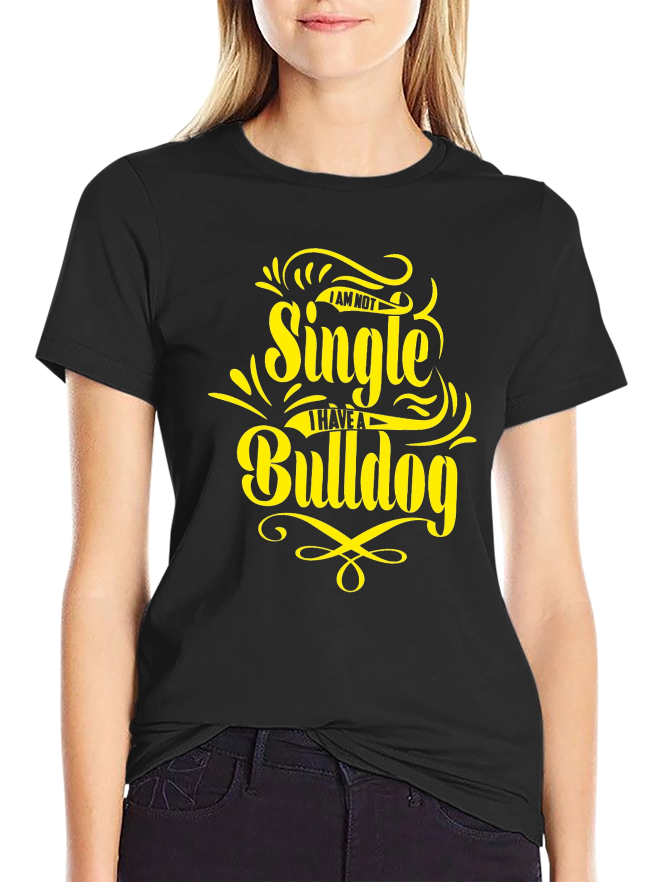 Single? I Have a Bulldog - Novelty Graphic T-Shirt