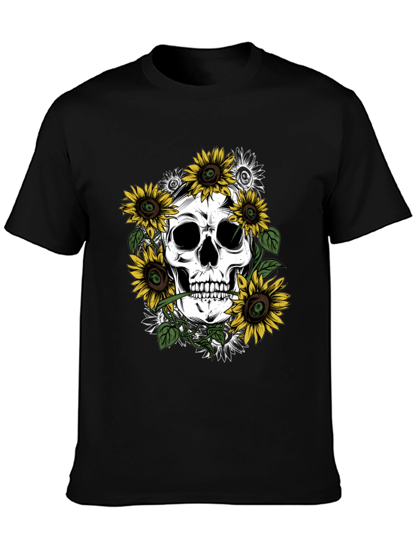 Sunflower Skull Graphic Tee