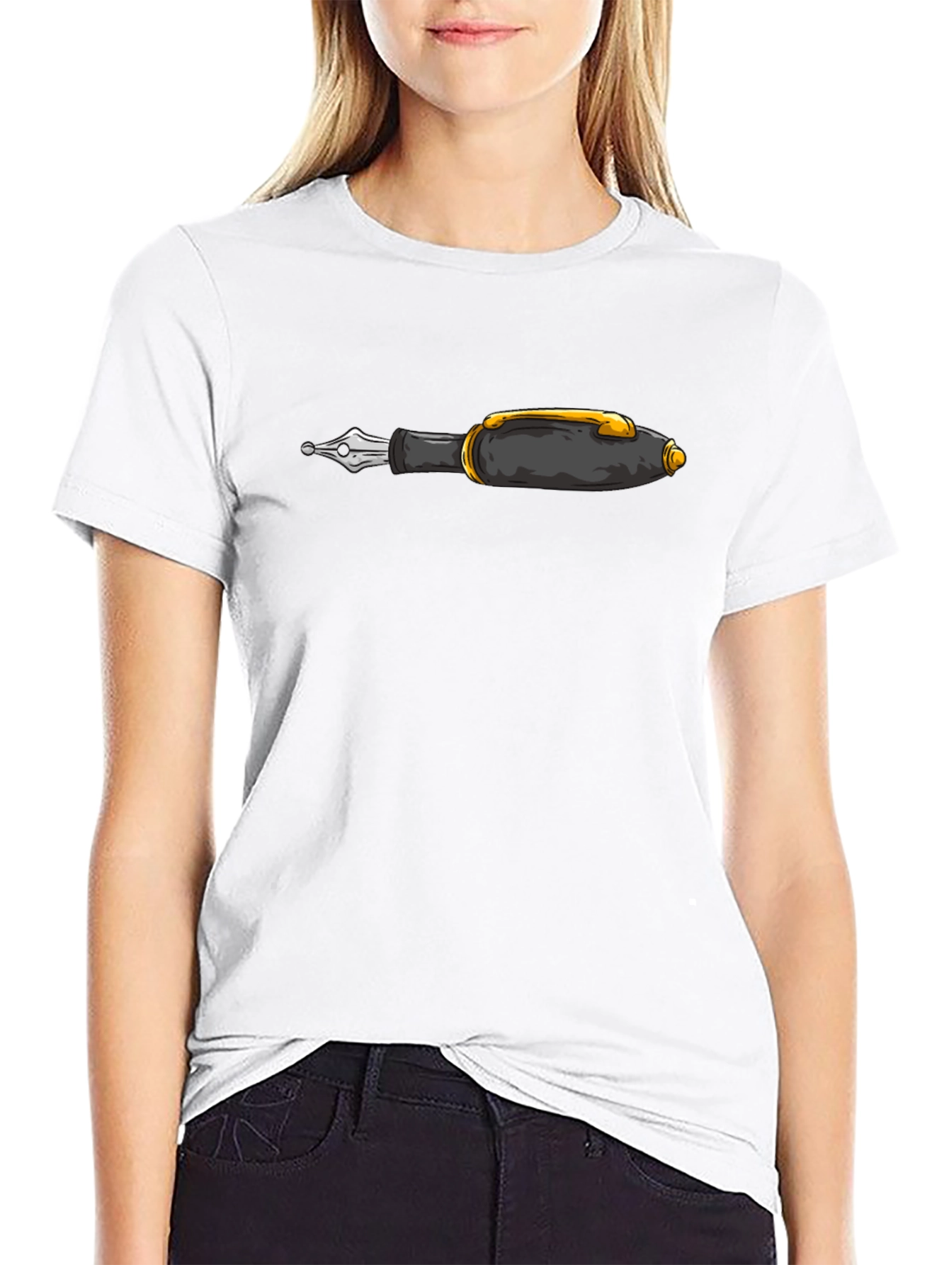 Fountain Pen Graphic Black T-Shirt