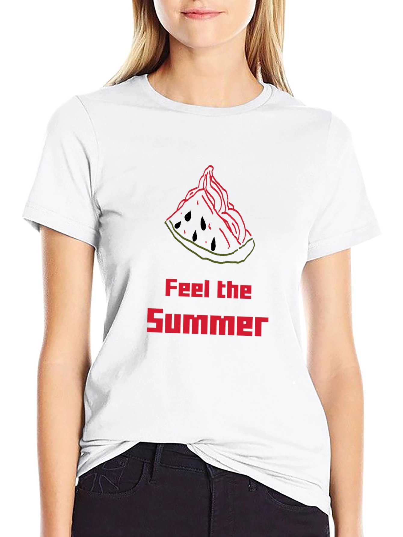 Feel The Summer T-Shirt - Watermelon Slice Design