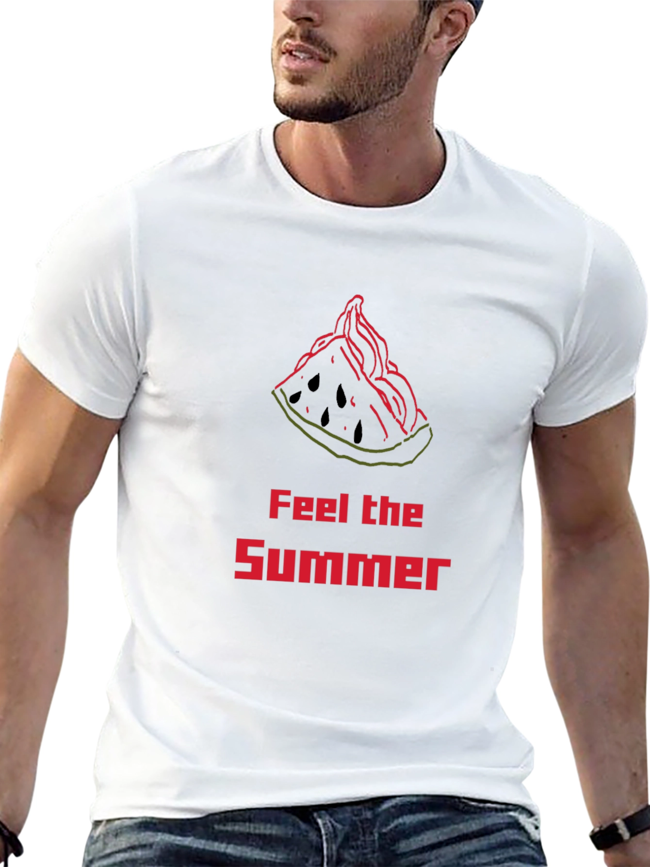 Feel The Summer T-Shirt - Watermelon Slice Design