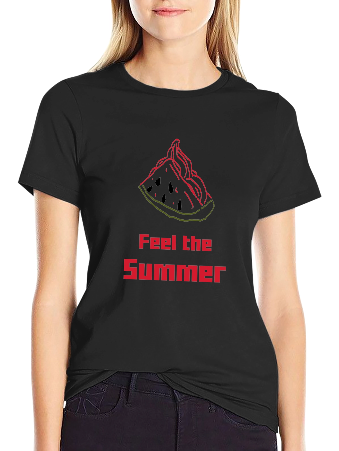 Feel The Summer T-Shirt - Watermelon Slice Design