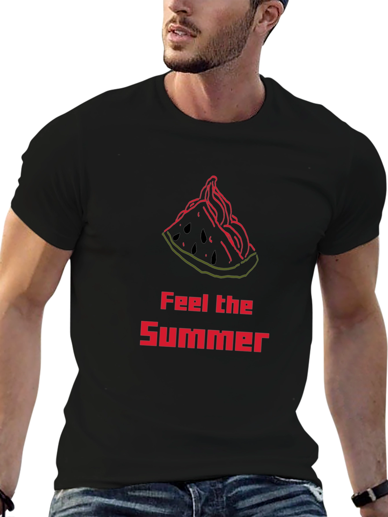 Feel The Summer T-Shirt - Watermelon Slice Design