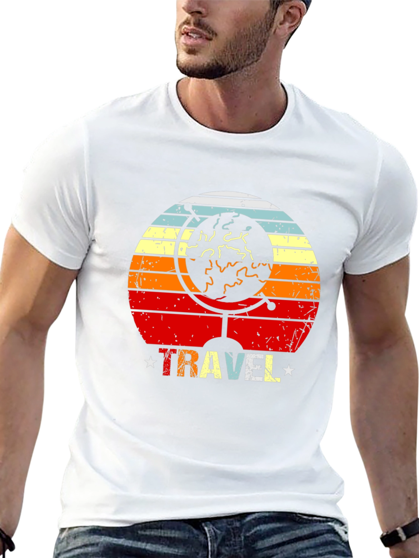 Retro Travel Globe Graphic T-Shirt