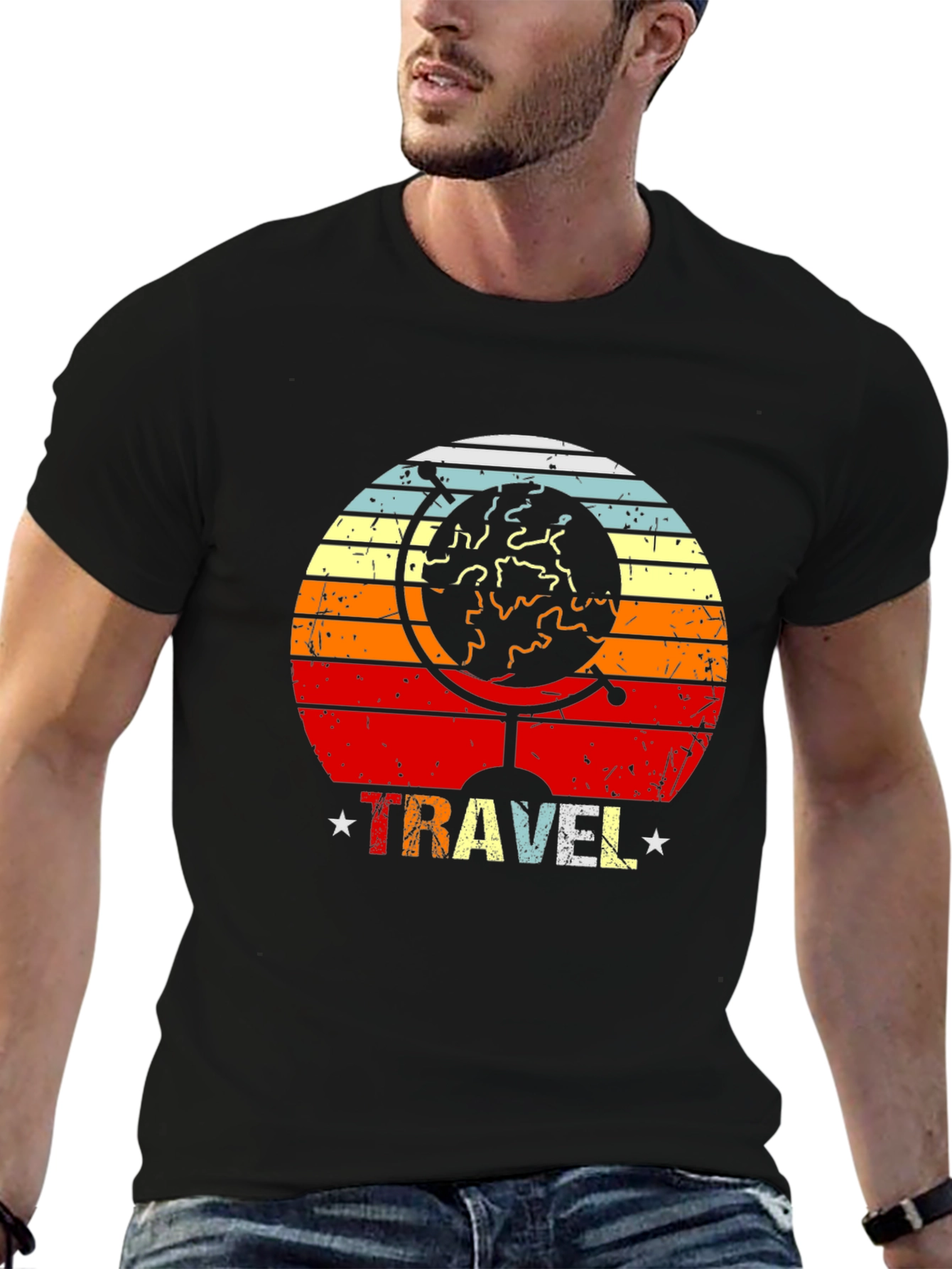 Retro Travel Globe Graphic T-Shirt