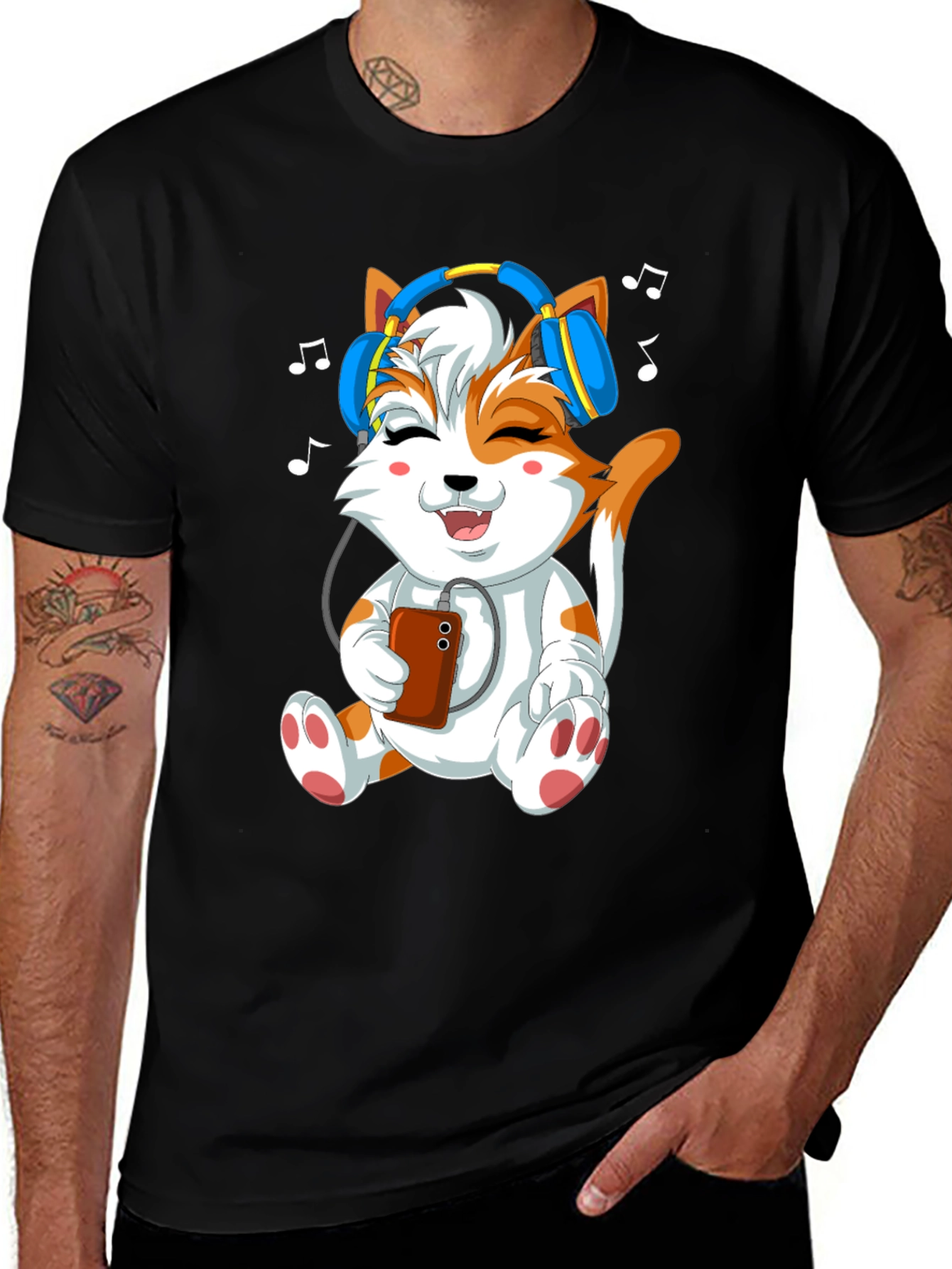 Cat Lover T-Shirt - Musical Kitty Design