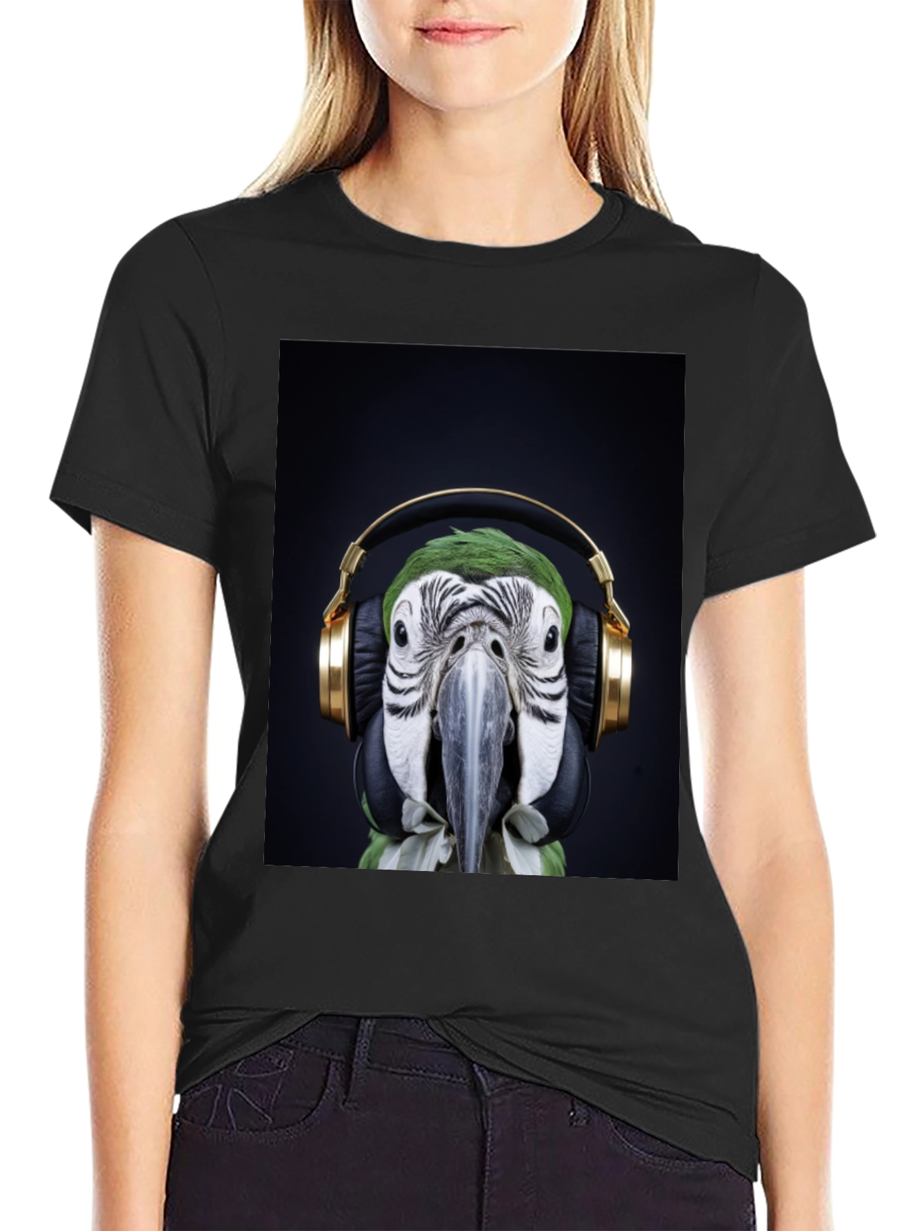 Parrot DJ Graphic Tee - Cool Bird with Headphones