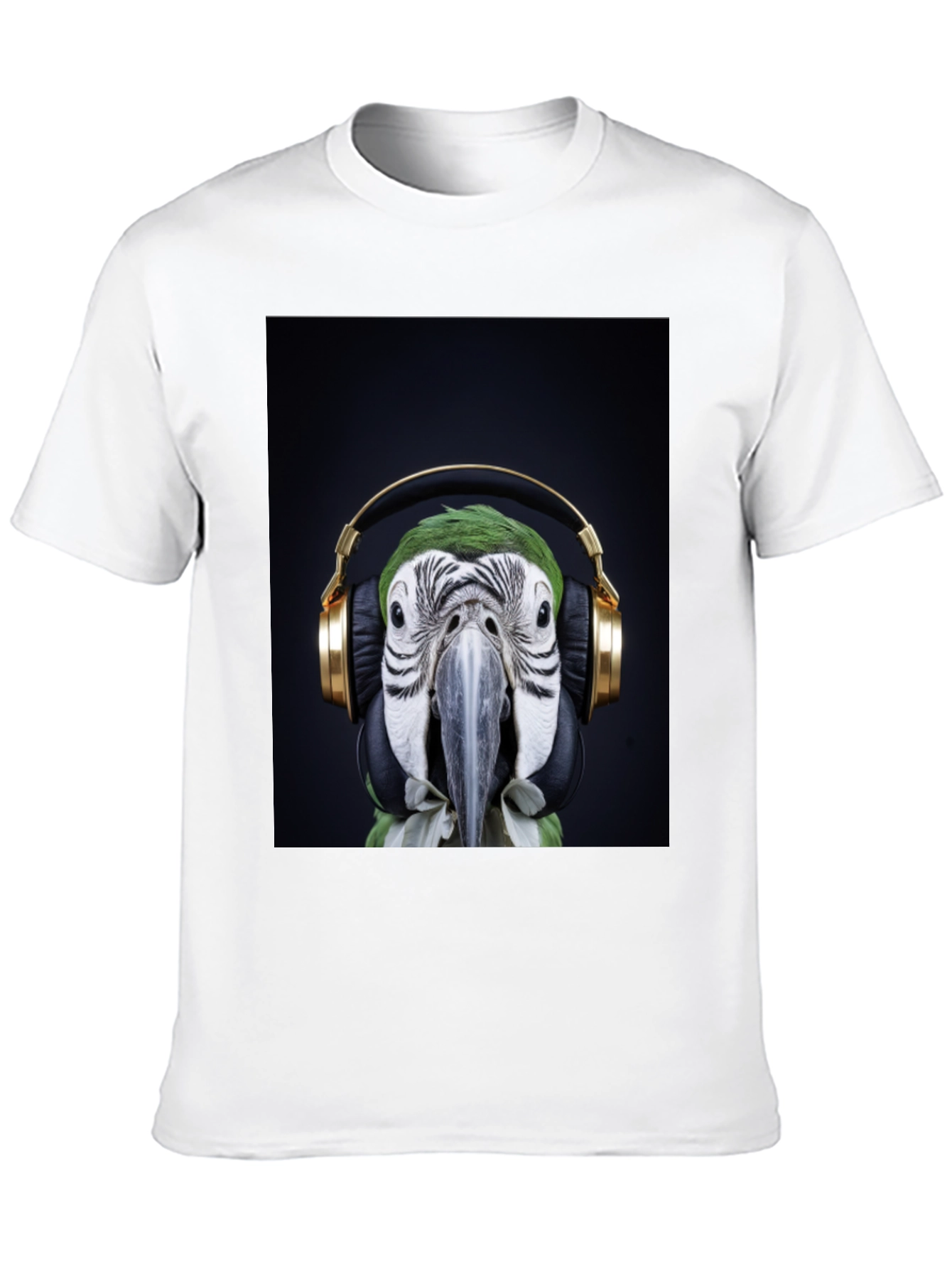 Parrot DJ Graphic Tee - Cool Bird with Headphones