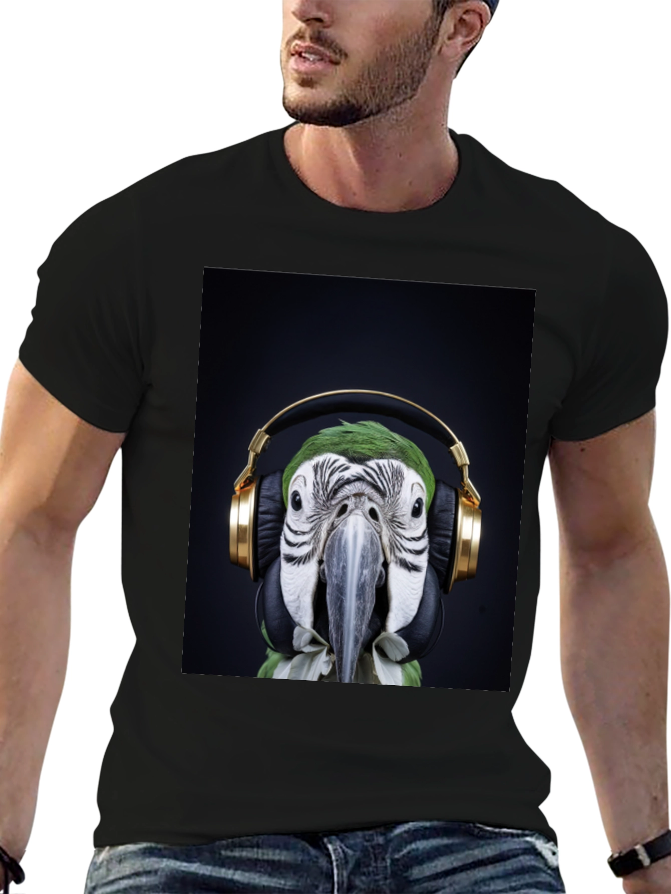 Parrot DJ Graphic Tee - Cool Bird with Headphones
