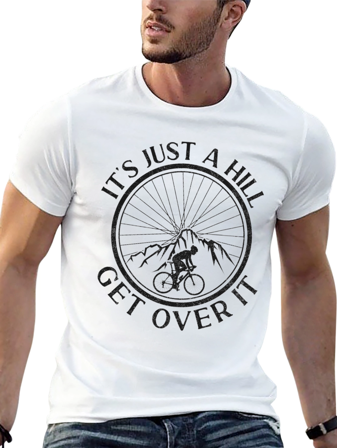 Its Just a Hill Get Over It Black T-Shirt