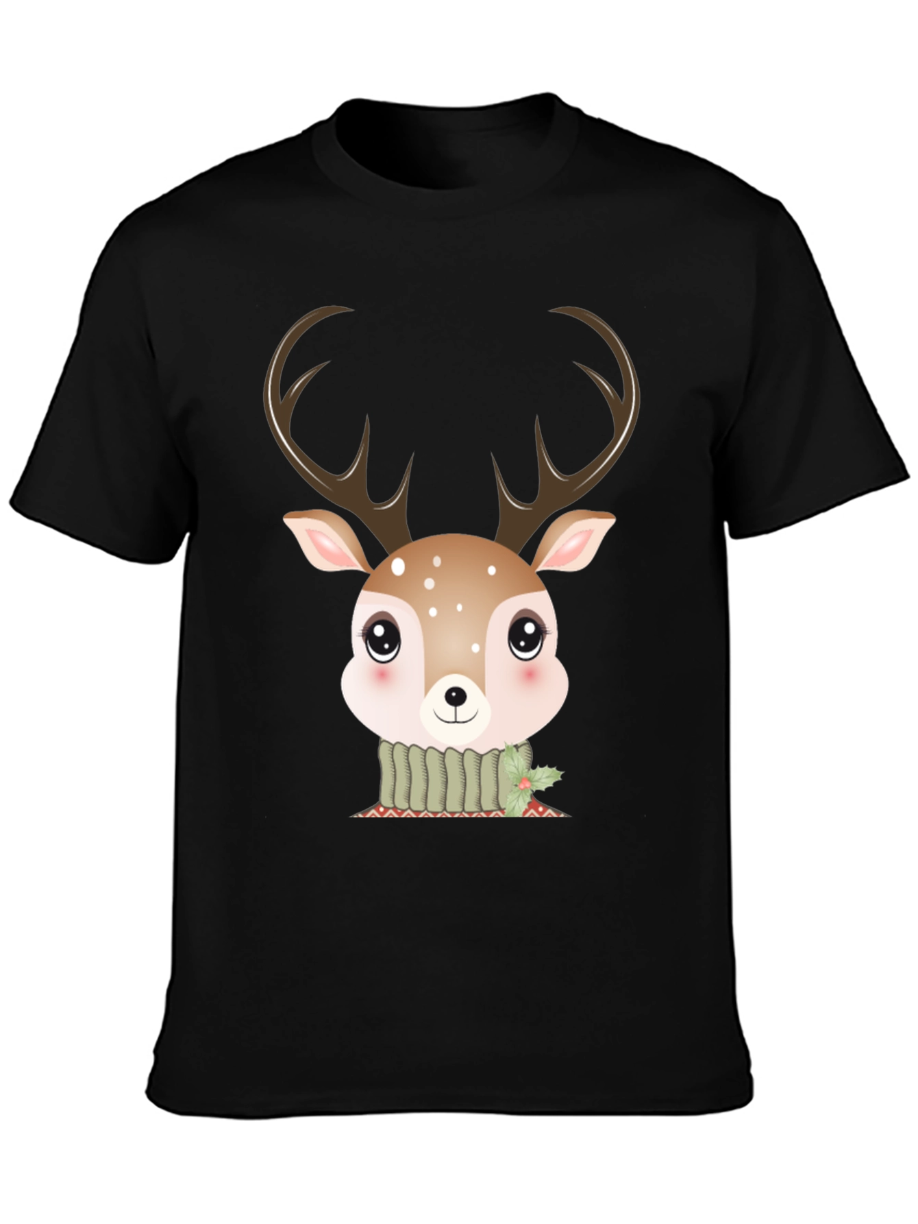 Cute Deer Graphic Tee - Holiday Season