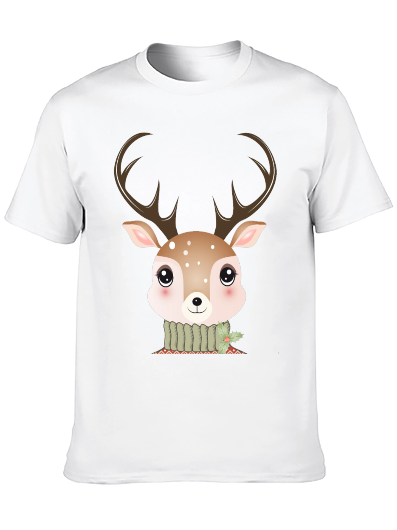 Cute Deer Graphic Tee - Holiday Season