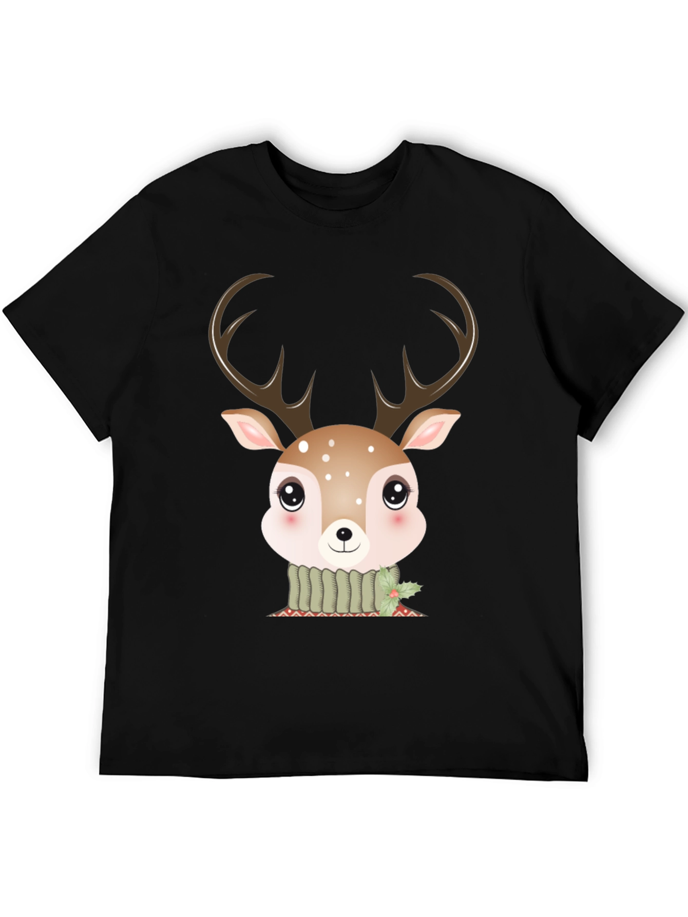 Cute Deer Graphic Tee - Holiday Season